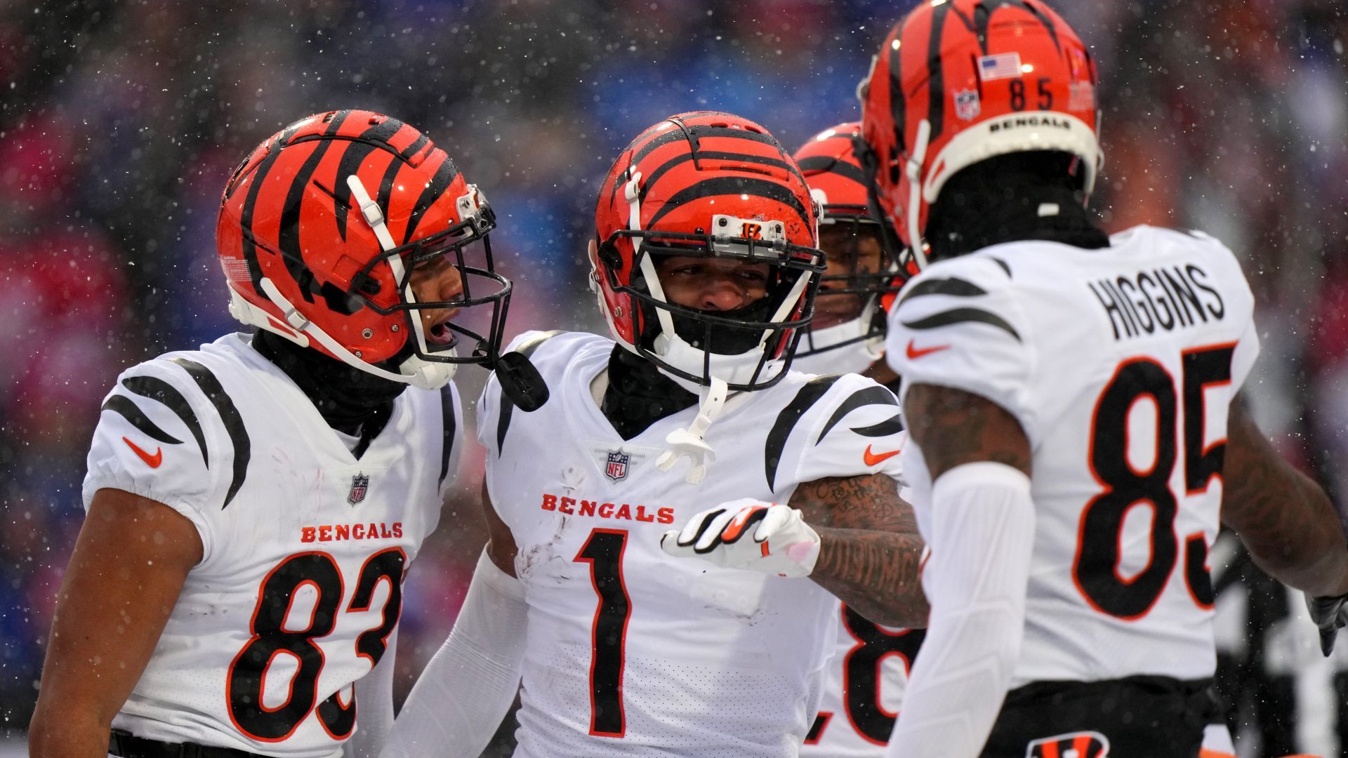 Tyler Boyd, Ja'Marr Chase, and Tee Higgins