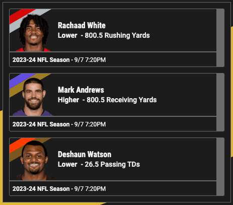 Underdog pick'em Slip