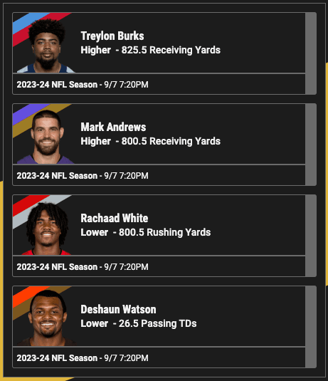 Underdog Pick'em Slip